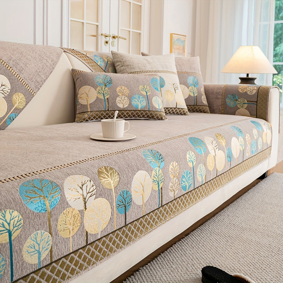 Luxurious Bohemian Chenille Sofa Cover – Non-Slip, Pet-Friendly, Washable
