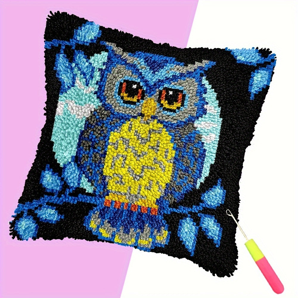 Owls Love DIY Latch Hook Pillow Kit – Cute Cross Stitch Craft