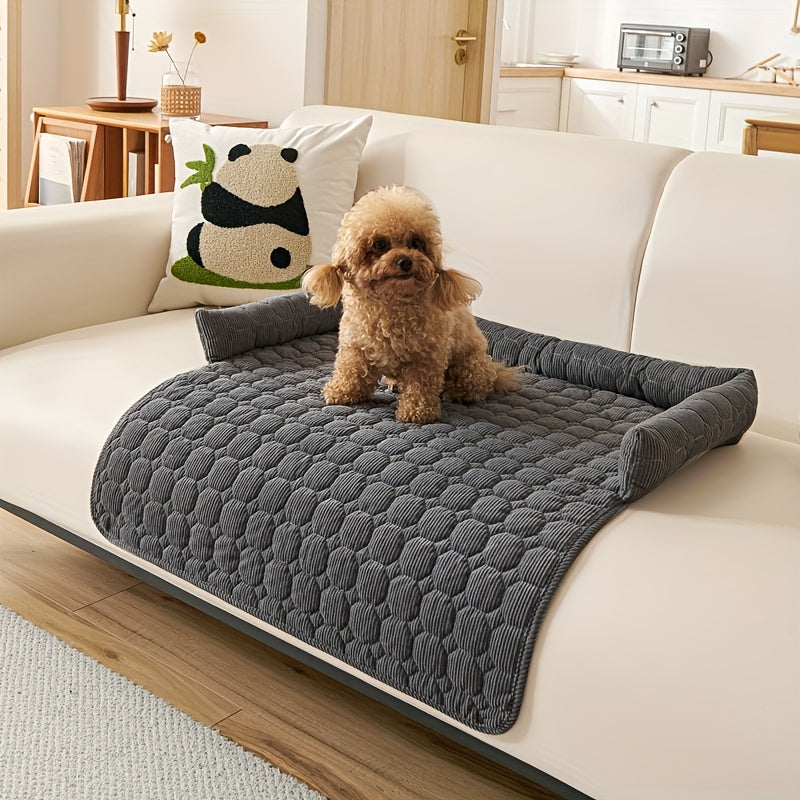 Luxurious Plush Pet Bed – Non-Slip Sofa Nest for Small–Medium Dogs & Cats