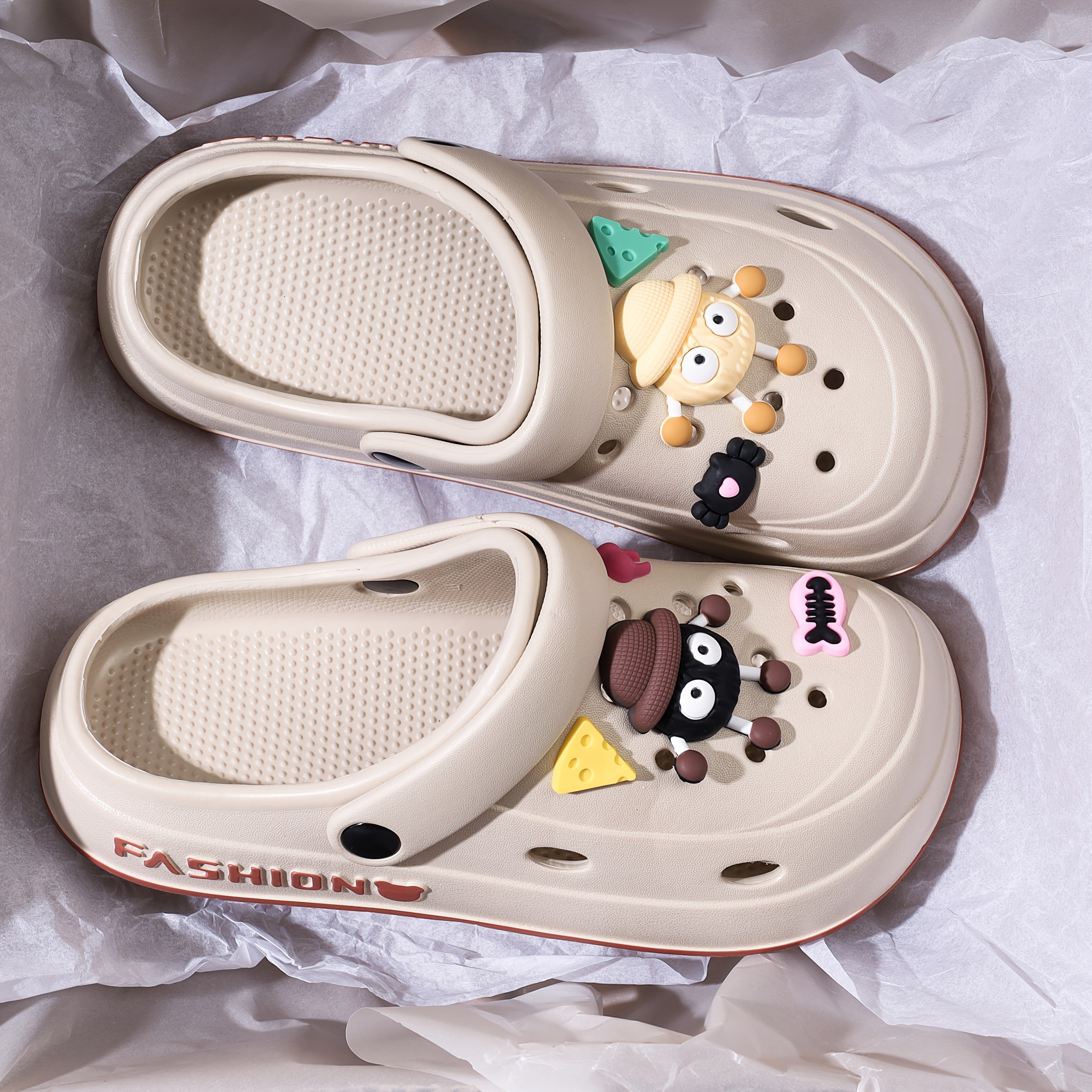 Women’s Cute Coal Ball EVA Hole Shoes – Kawaii J-K Fashion Summer Clogs, Dual Wear