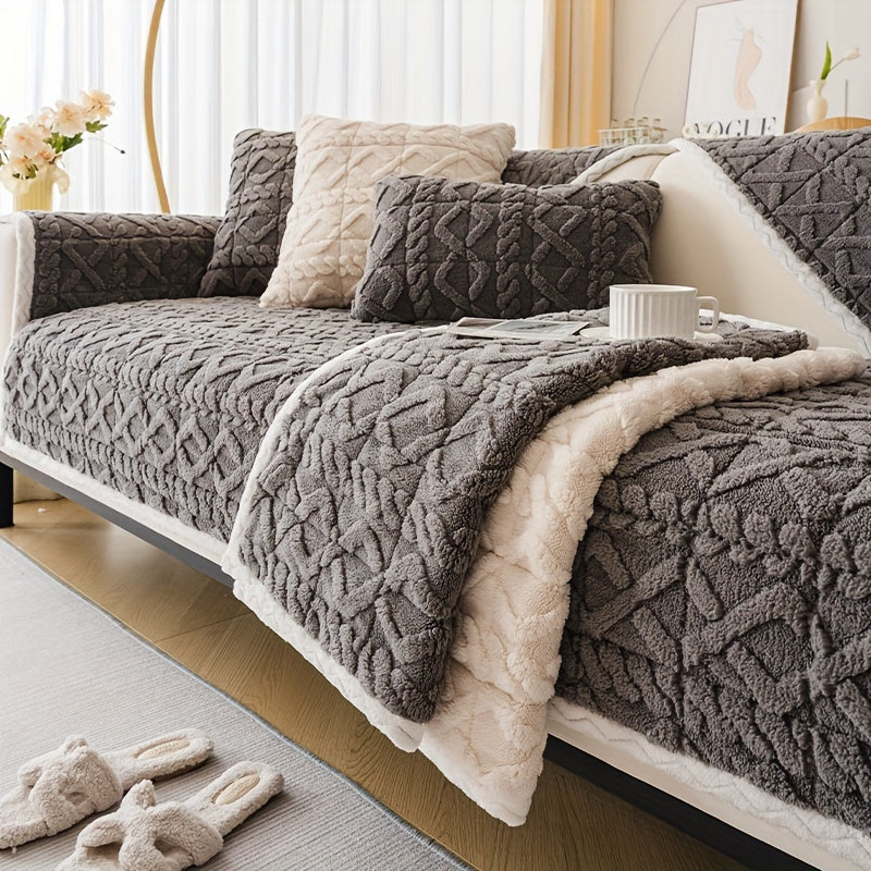 Bosimi Machine Washable Sofa Cover Plush Padded & Non-Slip