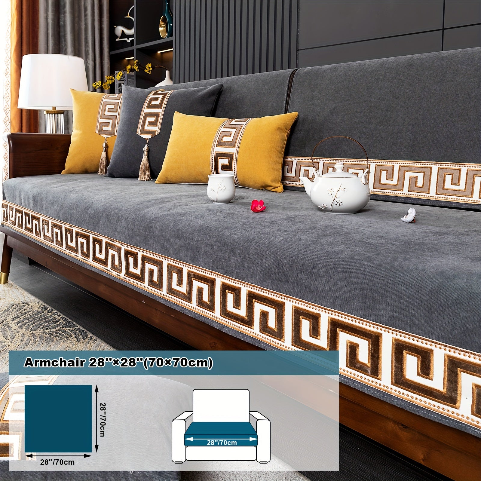 European Light Luxury Sofa Cover Cushion Nordic Snowy Design