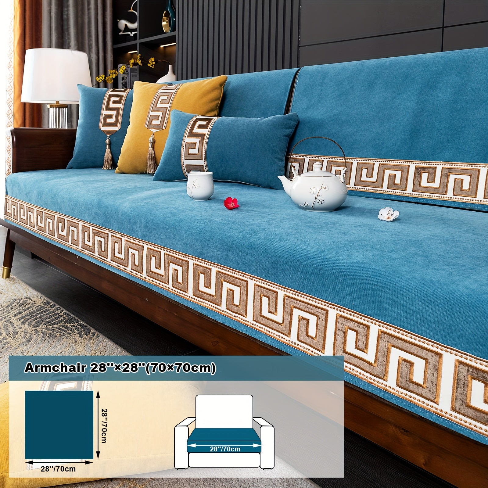 European Light Luxury Sofa Cover Cushion Nordic Snowy Design