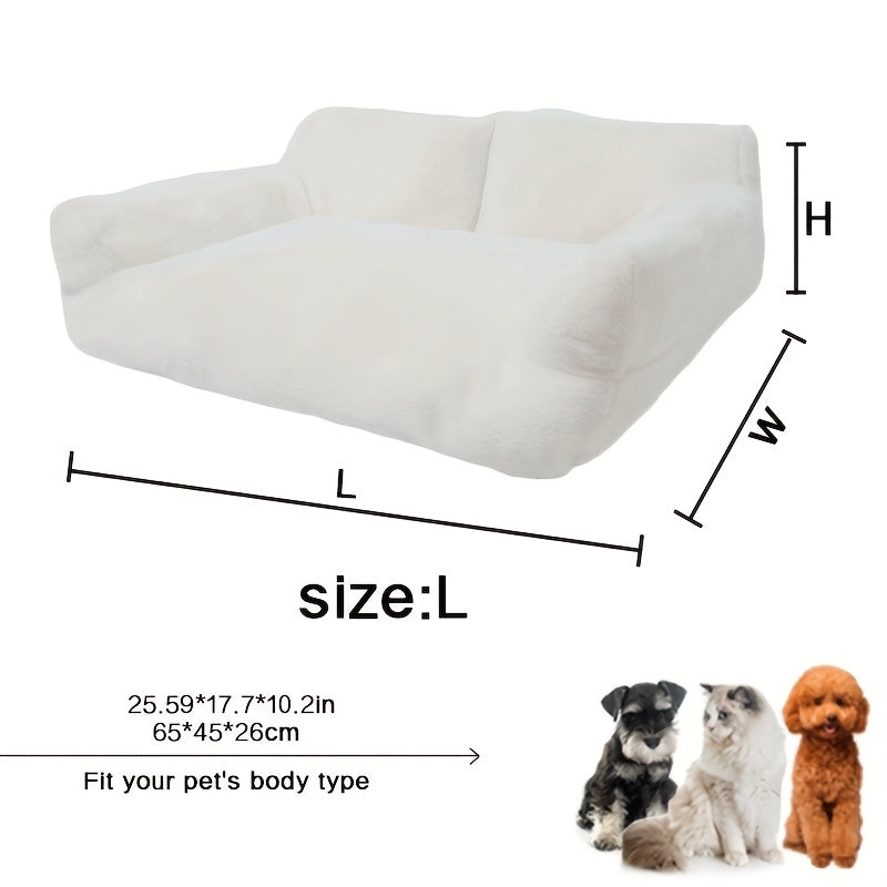 Fluffy Plush Pet Sofa Bed – Soft Calming Couch for Cats & Dogs