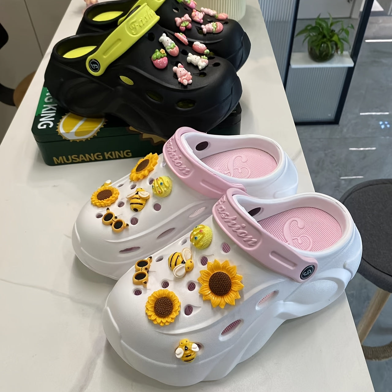 Women’s Summer EVA Sandals – Breathable Lightweight Flats with Cute Cartoon Charms