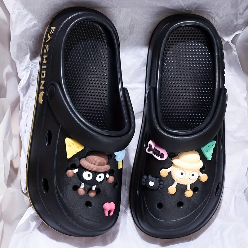 Cute Cartoon EVA Clogs for Women – Breathable Summer Beach Sandals with Charms