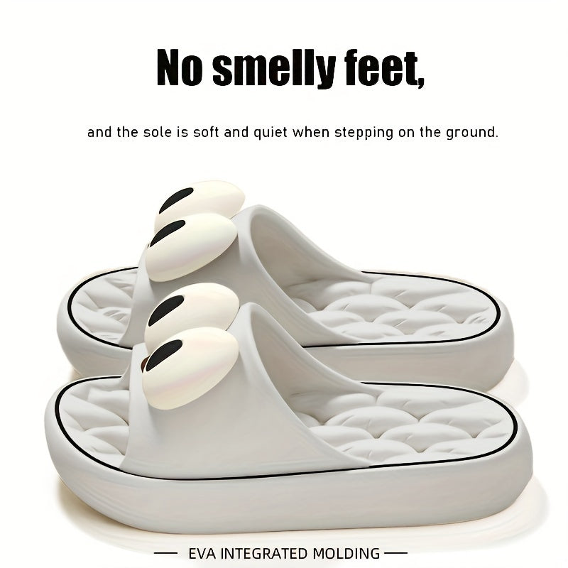 Women’s Comfortable EVA Flip-Flops – Soft, Playful Face Design for Home & Beach
