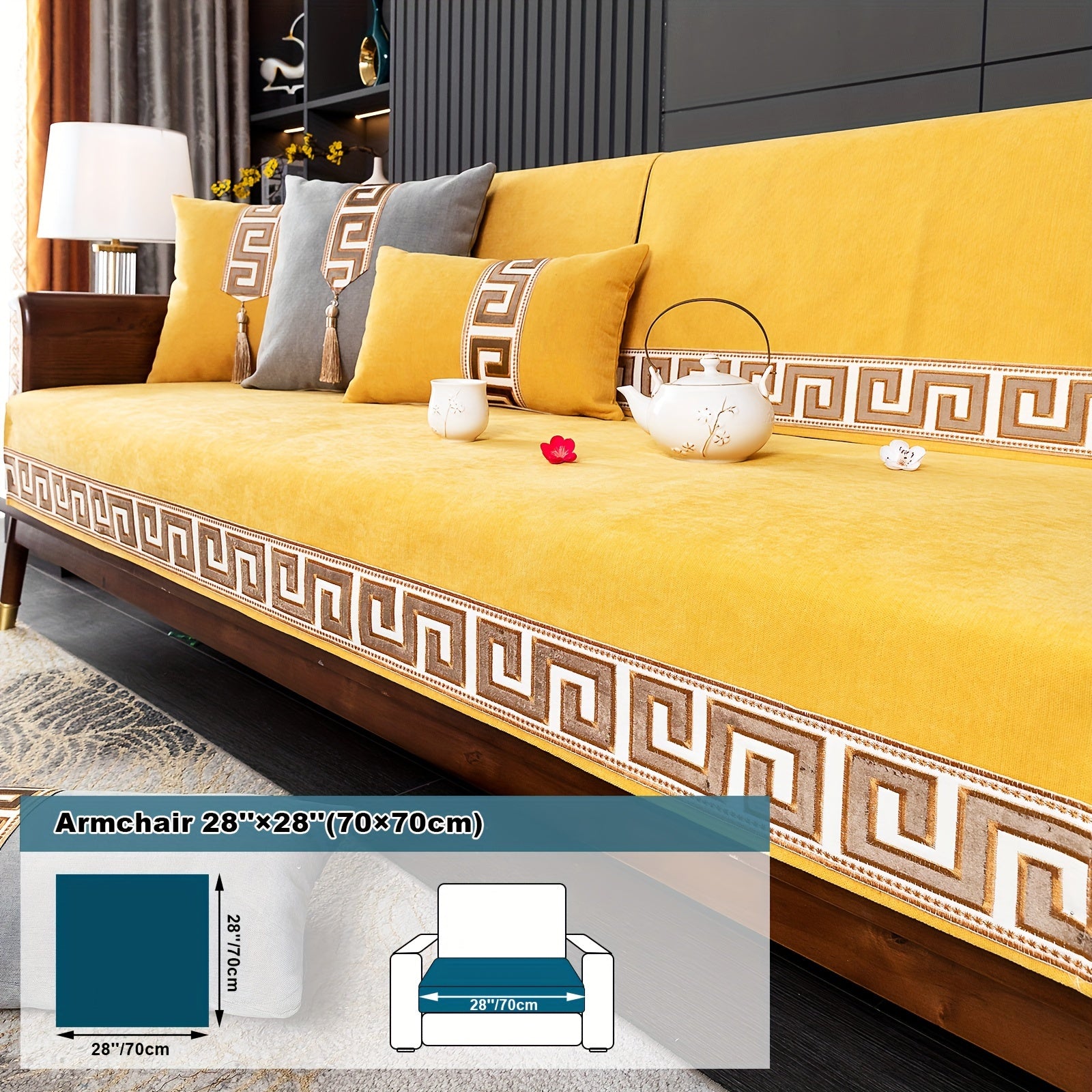 European Light Luxury Sofa Cover Cushion Nordic Snowy Design