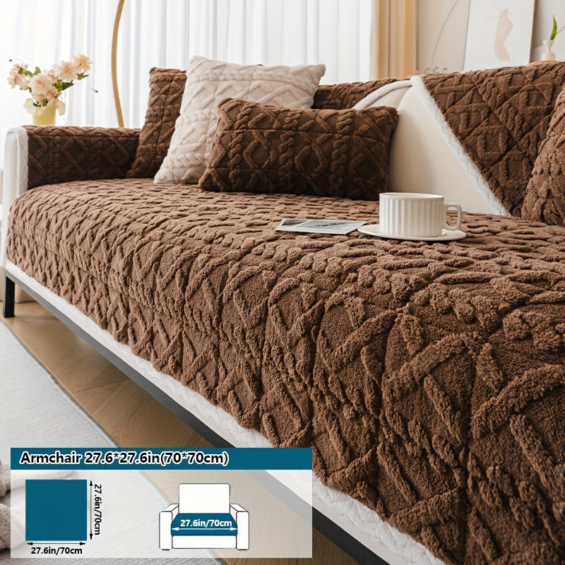 Bosimi Machine Washable Sofa Cover Plush Padded & Non-Slip