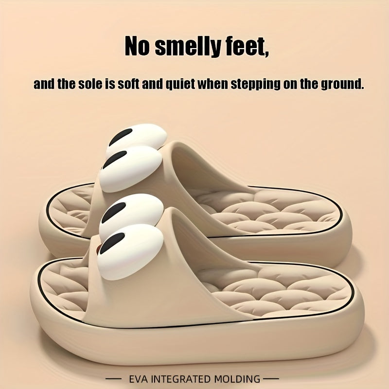 Women’s Comfortable EVA Flip-Flops – Soft, Playful Face Design for Home & Beach