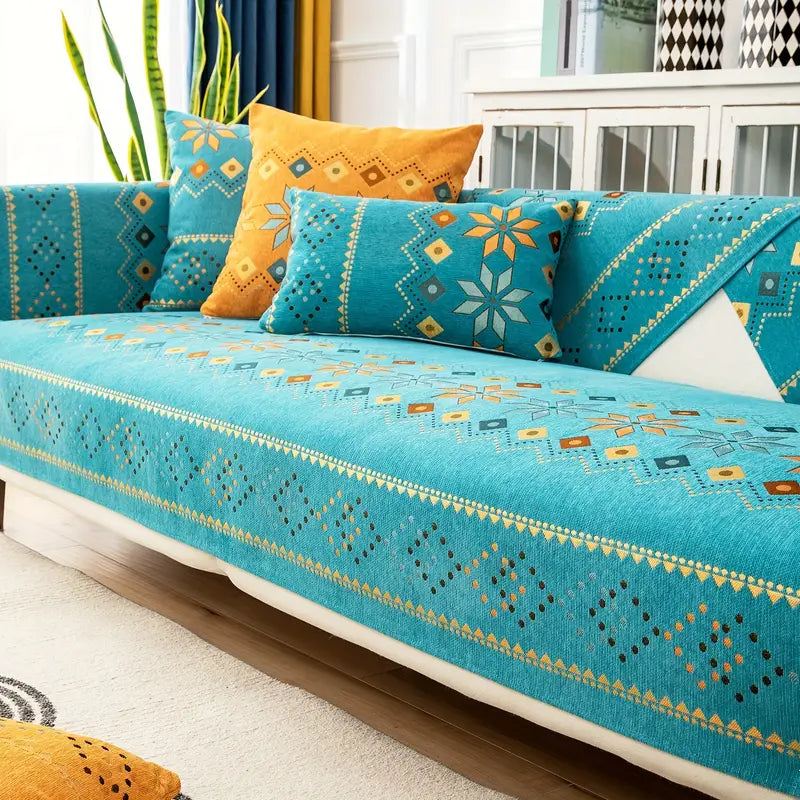 Chenille Fabric Bohemian Style Sofa Cover