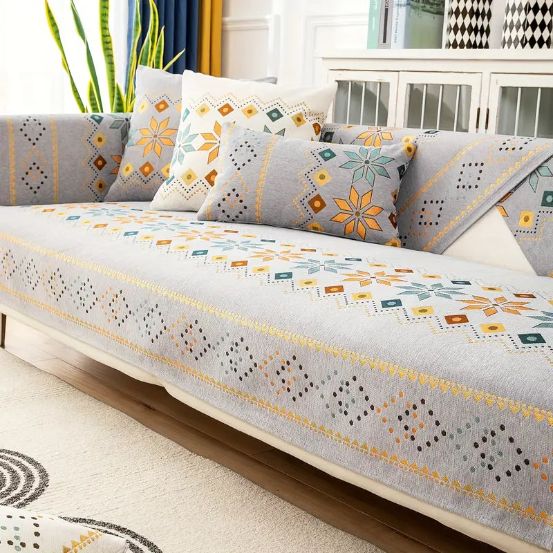 Chenille Fabric Bohemian Style Sofa Cover