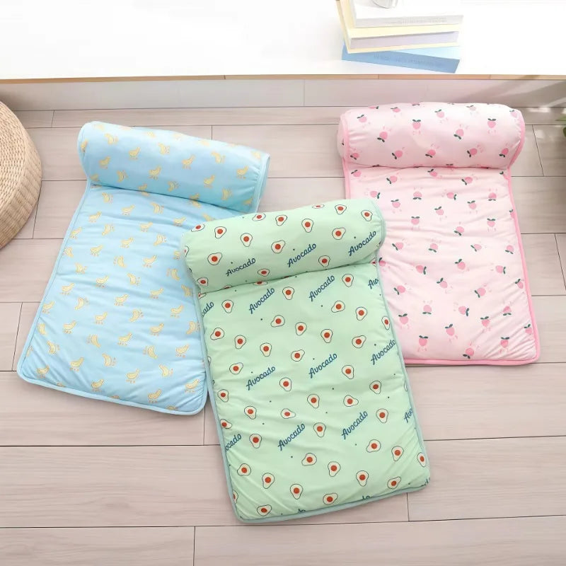 Avocado & Strawberry Ice Silk Cooling Mat for Cats & Dogs – Summer Nest Cushion