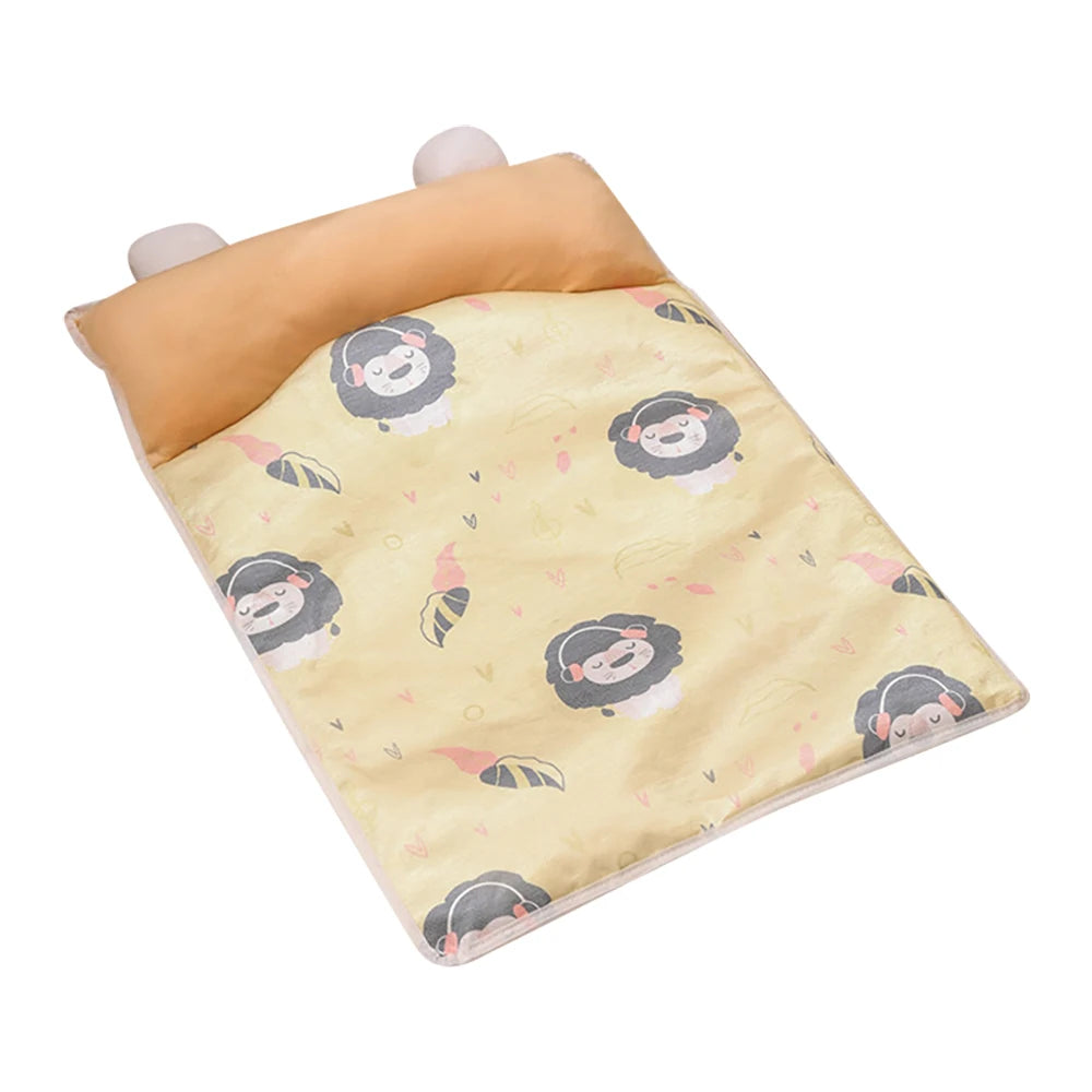 Ice Silk Cooling Pet Mat – Cute Lion, Unicorn & Mouse Pattern Dog Cat Bed