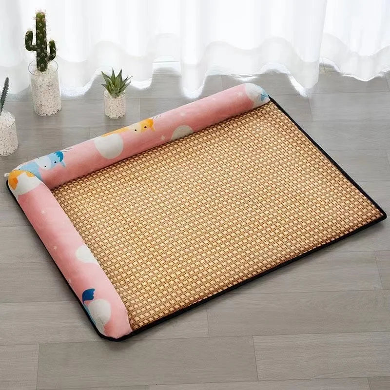 Multi-Color Summer Dog Nest Mat – Cool, Scratch-Resistant Bed for Small & Medium Dogs