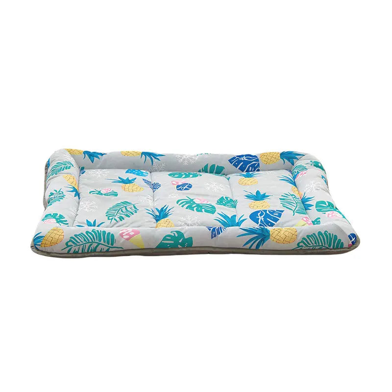 Pet Cooling Paw Print Mat – Square Ice Pad for Dogs & Cats, Breathable Bed