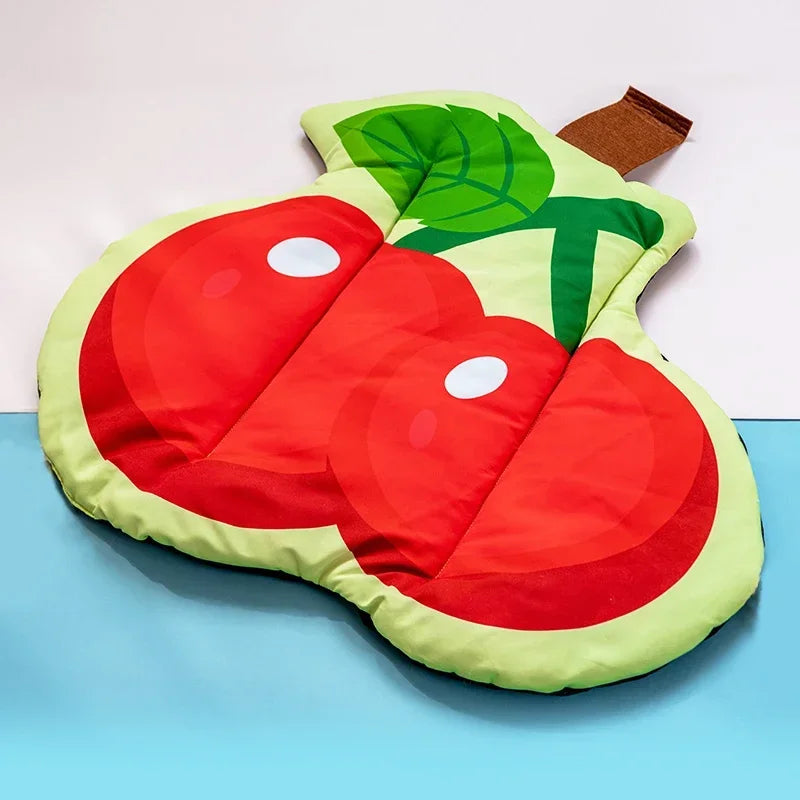 Summer Dog Cooling Mat – Ice Pad Bed with Ice Cream, Watermelon & Fruit Prints