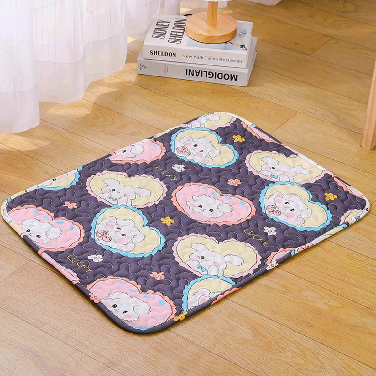 Cartoon Cat Bed Mat – Breathable Summer Pet Mat for Dogs & Cats
