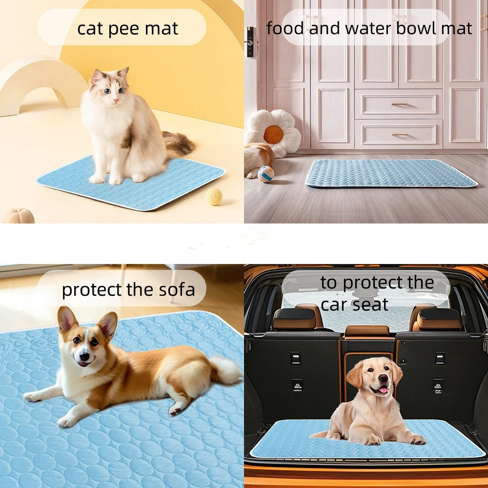 Cooling Dog Mat – Breathable Summer Pet Bed Blanket for Small to Large Dogs