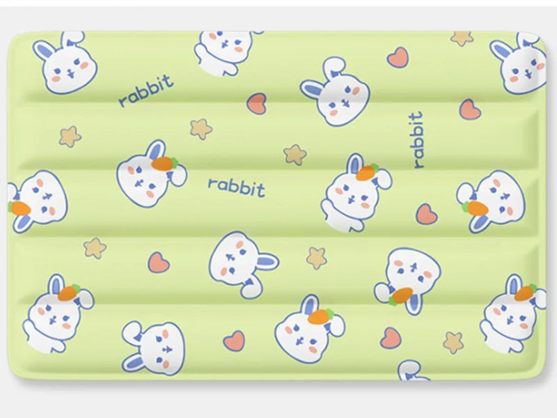 Cloud Pattern & Bear Face Dog Cooling Mat – XL Summer Bed for Cats & Dogs