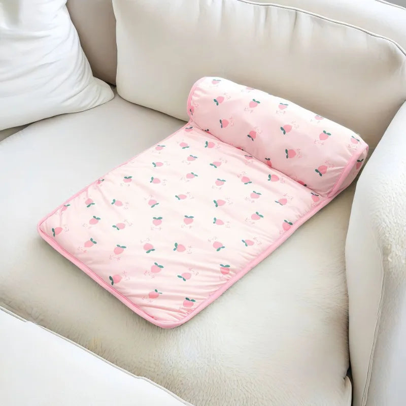 Avocado & Strawberry Ice Silk Cooling Mat for Cats & Dogs – Summer Nest Cushion