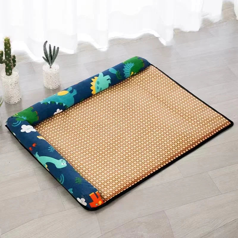 Multi-Color Summer Dog Nest Mat – Cool, Scratch-Resistant Bed for Small & Medium Dogs