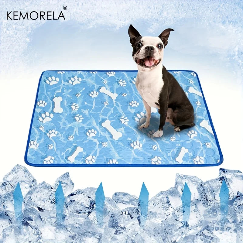 KEMORELA Large Dog Cooling Pad – Self-Cooling Ice Silk Washable Pet Mat