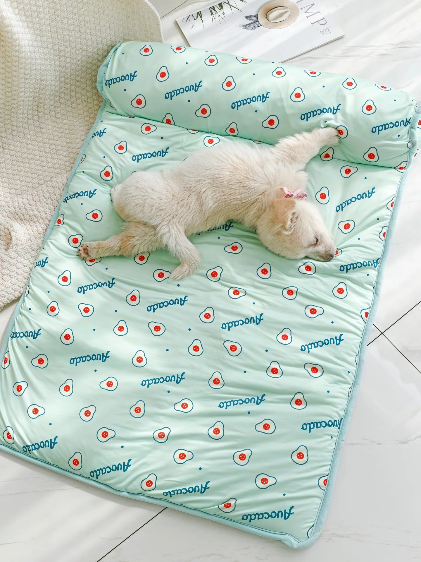 Avocado & Strawberry Ice Silk Cooling Mat for Cats & Dogs – Summer Nest Cushion