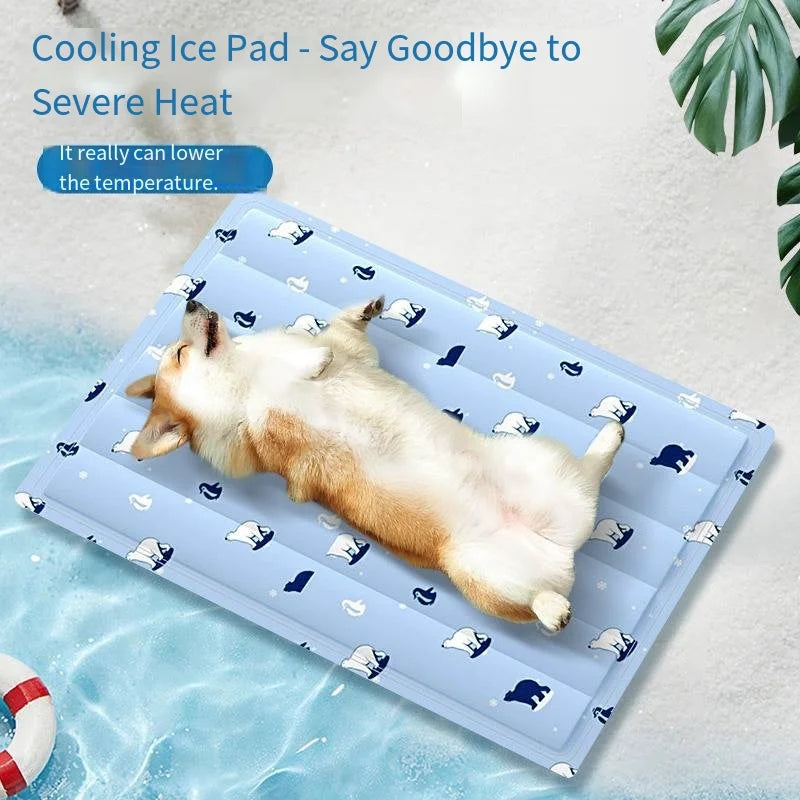 Summer Pet Cooling Ice Mat for Dogs & Cats – Bite Resistant Floor Nest