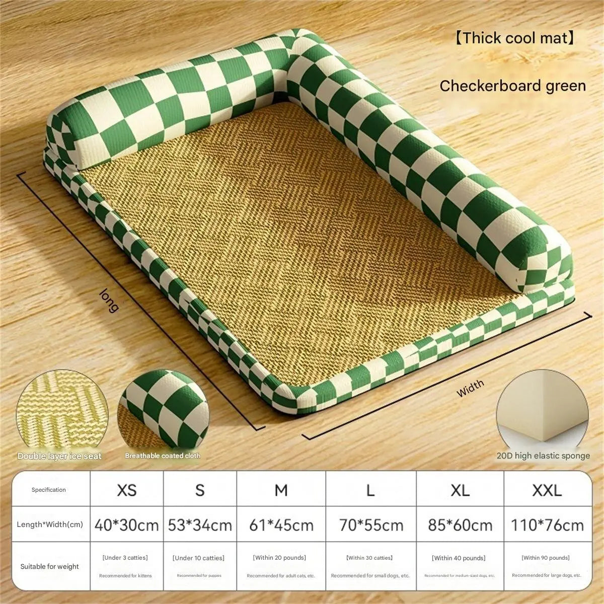 L-Shaped Cooling Pet Mat – Summer Cat & Dog Bed | Washable & Durable