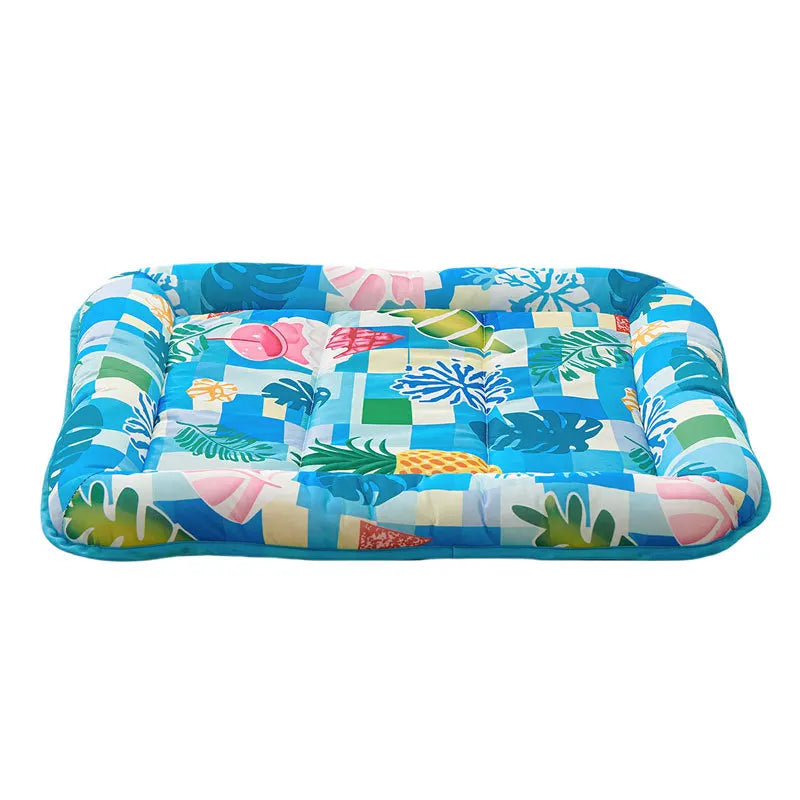 Pet Cooling Paw Print Mat – Square Ice Pad for Dogs & Cats, Breathable Bed