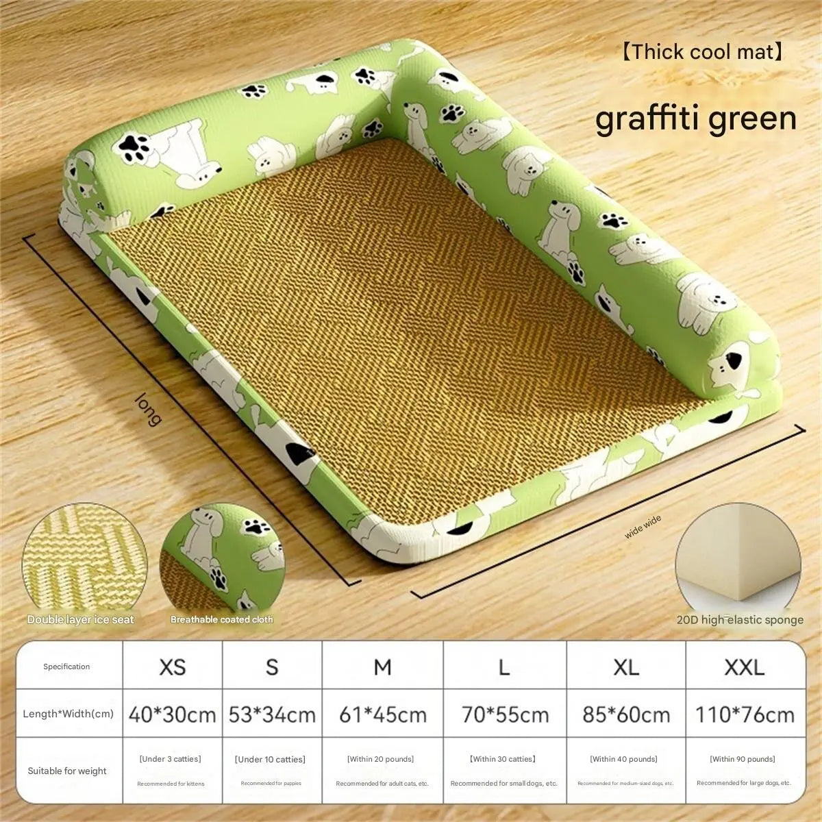 L-Shaped Cooling Pet Mat – Summer Cat & Dog Bed | Washable & Durable