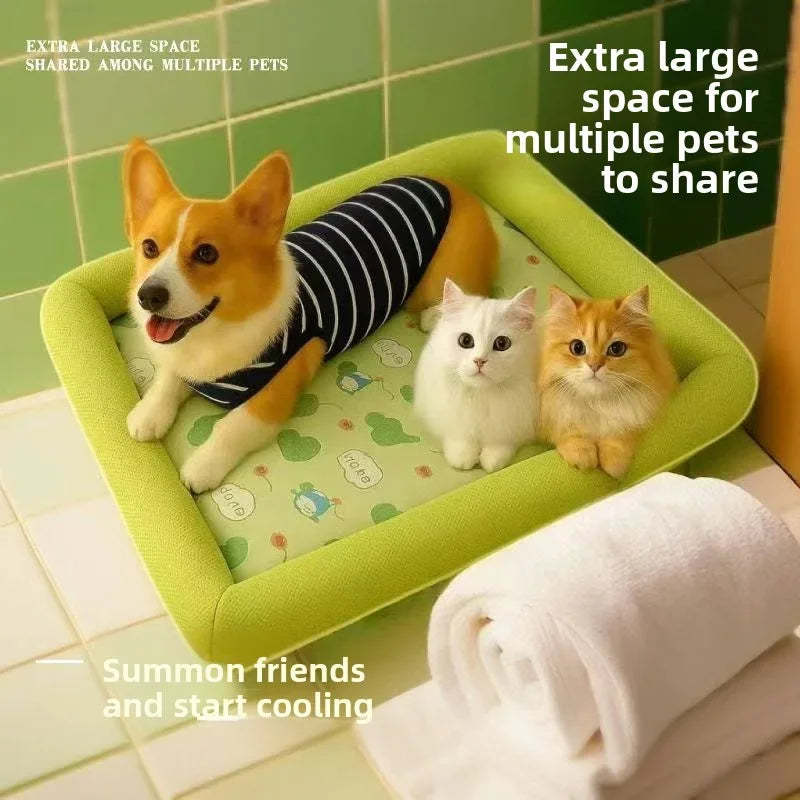 Cooling Pet Bed for Dogs & Cats – Summer Mat Blanket for Small to Large Breeds