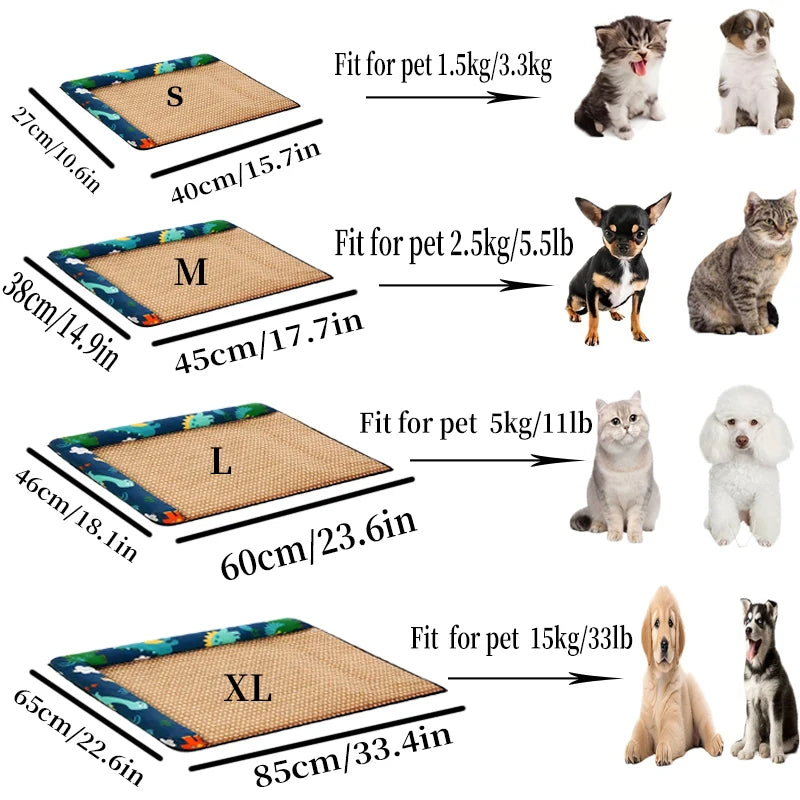 Multi-Color Summer Dog Nest Mat – Cool, Scratch-Resistant Bed for Small & Medium Dogs