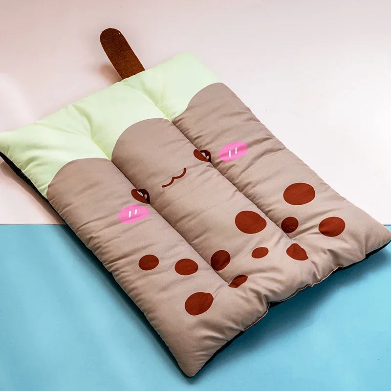 Summer Dog Cooling Mat – Ice Pad Bed with Ice Cream, Watermelon & Fruit Prints