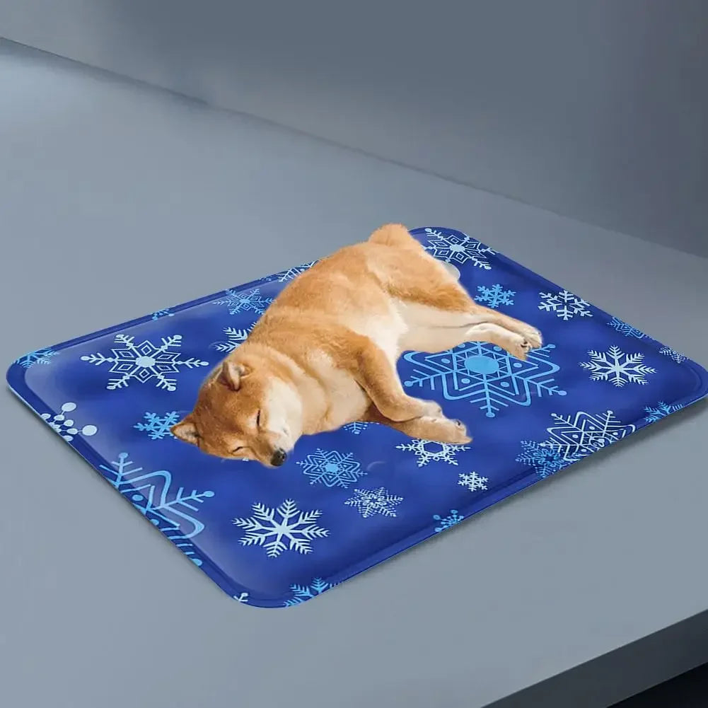 Ice Silk Cooling Pet Mat – Summer Latex Bed Pad for Dogs & Cats