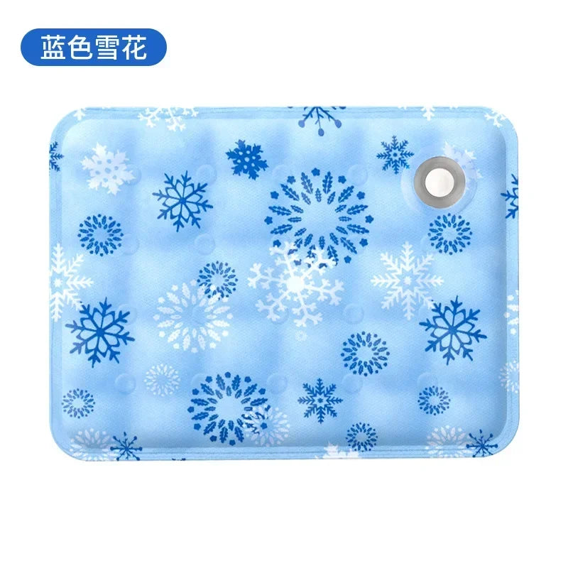 Summer Pet Cooling Ice Mat – Water Injection Pad with Dry Ice Crystals