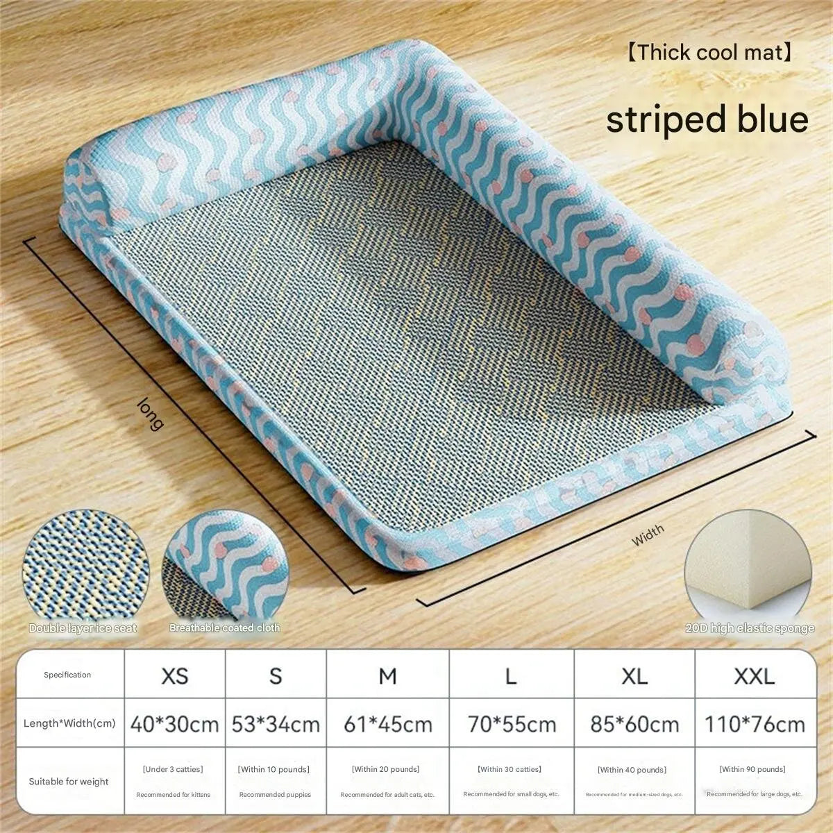 L-Shaped Cooling Pet Mat – Summer Cat & Dog Bed | Washable & Durable