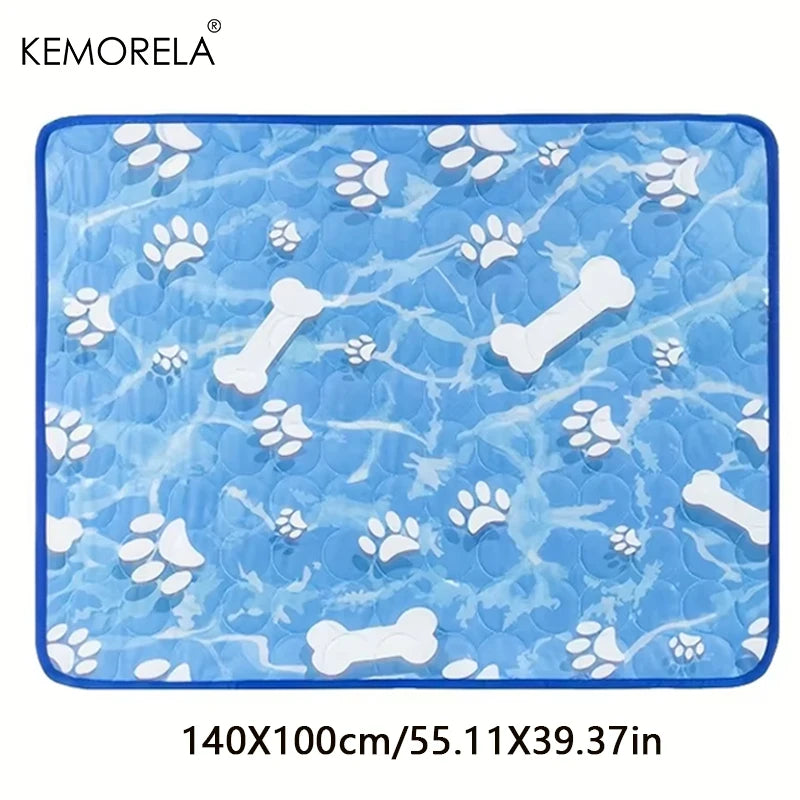 KEMORELA Large Dog Cooling Pad – Self-Cooling Ice Silk Washable Pet Mat