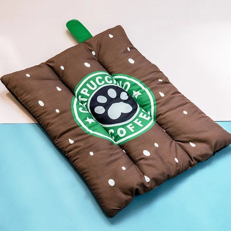 Summer Dog Cooling Mat – Ice Pad Bed with Ice Cream, Watermelon & Fruit Prints