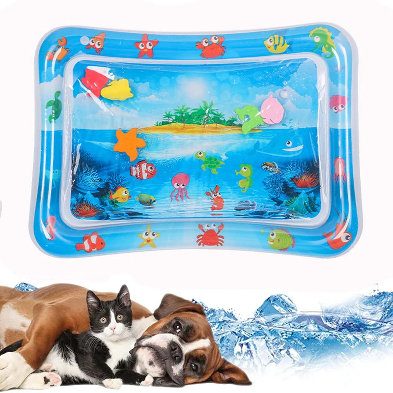 Sea Creatures Cooling Pet Water Bed – Inflatable Summer Mat for Cats & Dogs
