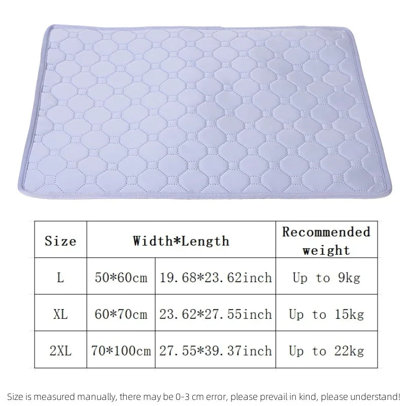 Extra Large Dog Cooling Mat – Summer Ice Pad Bed for Small & Big Dogs, Cats
