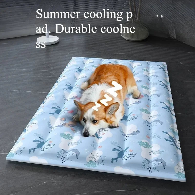 Pet Ice Cooling Mat – Summer Dog & Cat Sleeping Cushion | Washable Bed
