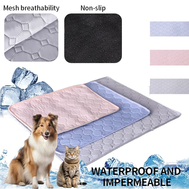 Extra Large Dog Cooling Mat – Summer Ice Pad Bed for Small & Big Dogs, Cats