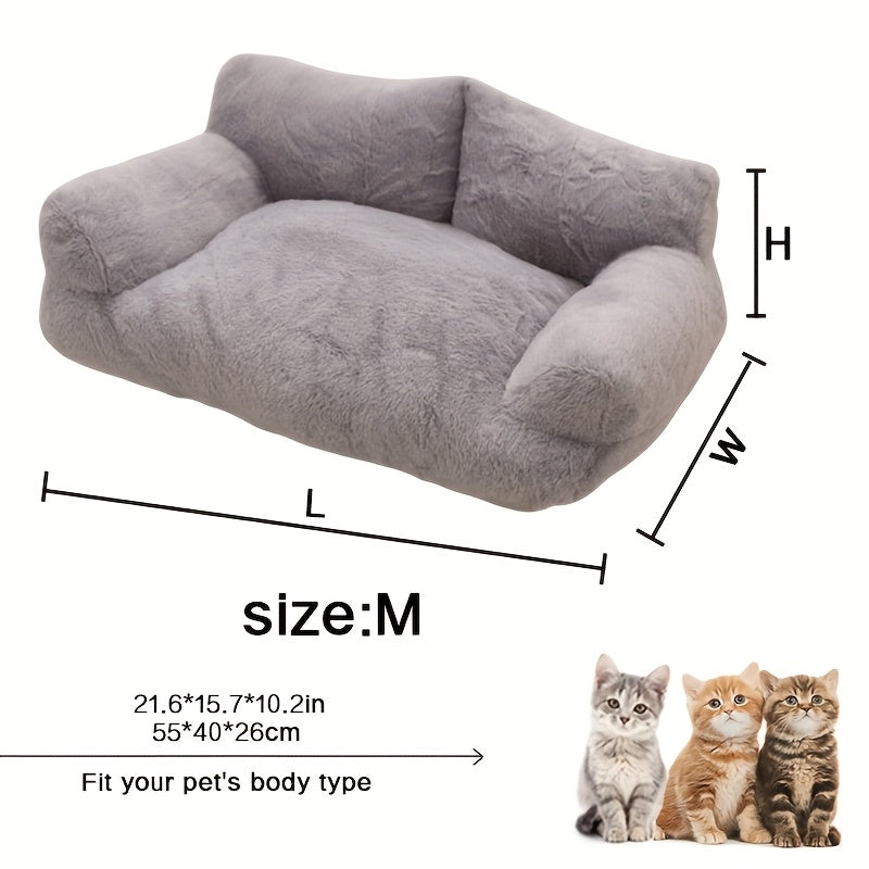 Fluffy Plush Pet Sofa Bed – Soft Calming Couch for Cats & Dogs