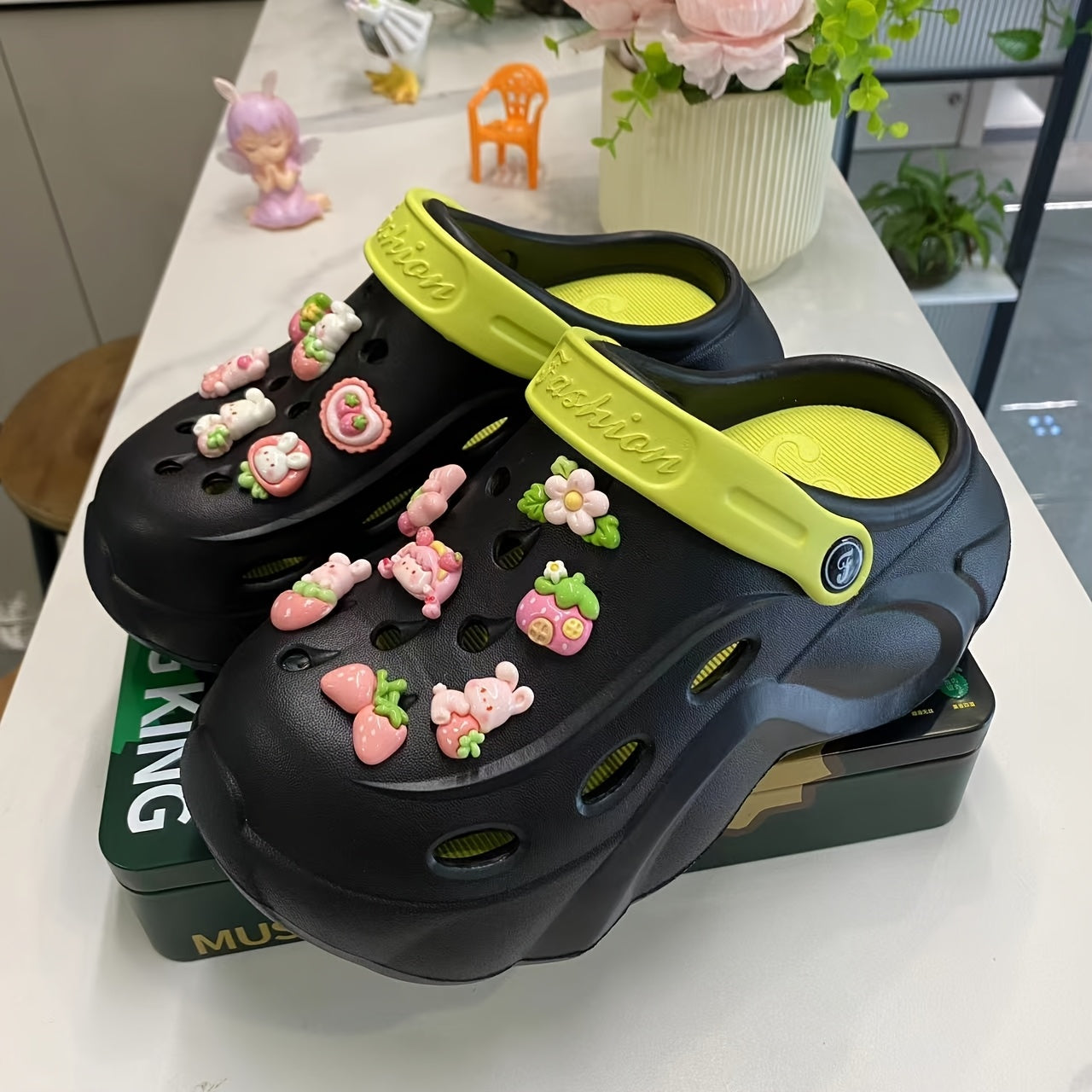 Women’s Summer EVA Sandals – Breathable Lightweight Flats with Cute Cartoon Charms