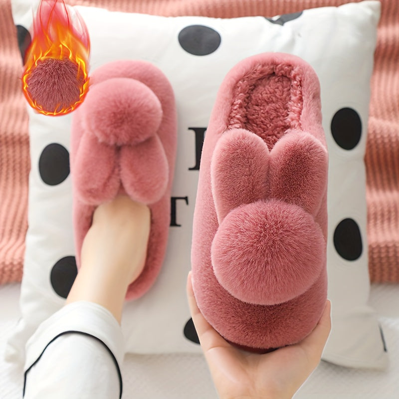 Women’s Warm Bunny Home Slippers – Thick Sole, Indoor Outdoor Wear