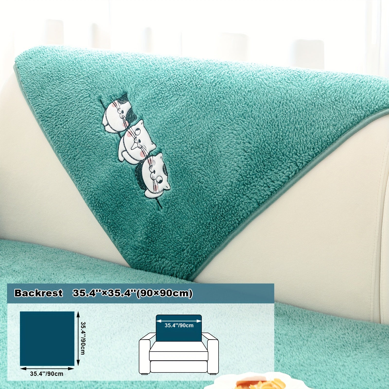 Three Cats Lamb-Knitted Sofa Cushion – Thick, Warm European-Style Cover