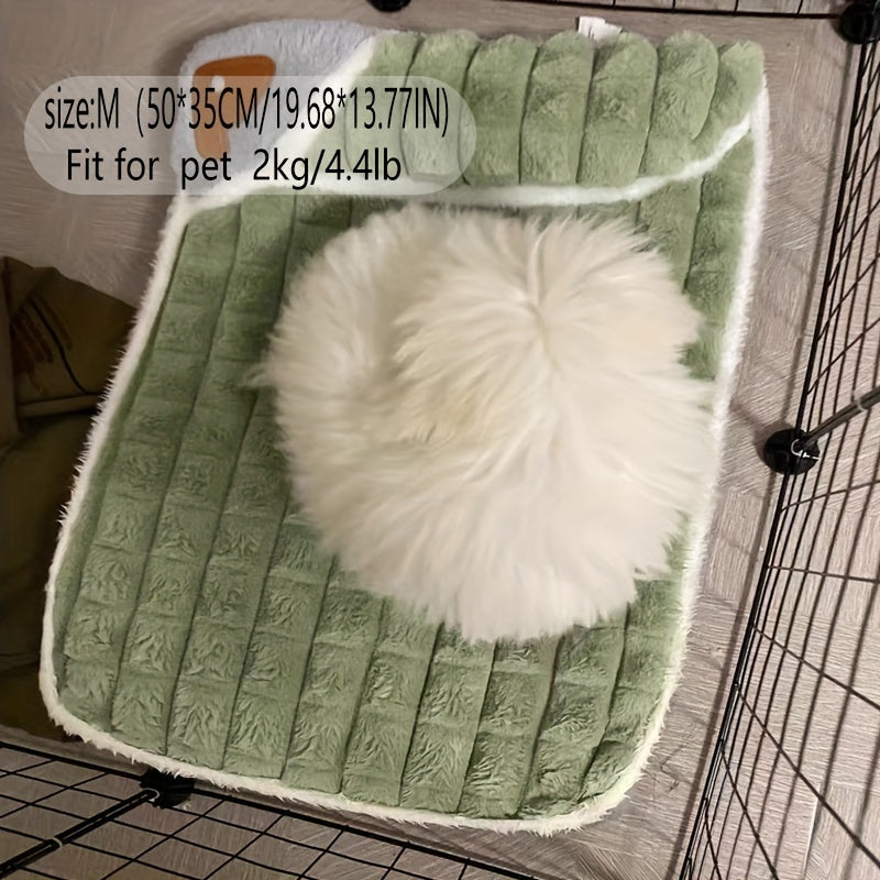 Four Seasons Dog Mat Washable Winter Sleeping Pad for Dogs, Green Soft Spinal Protection