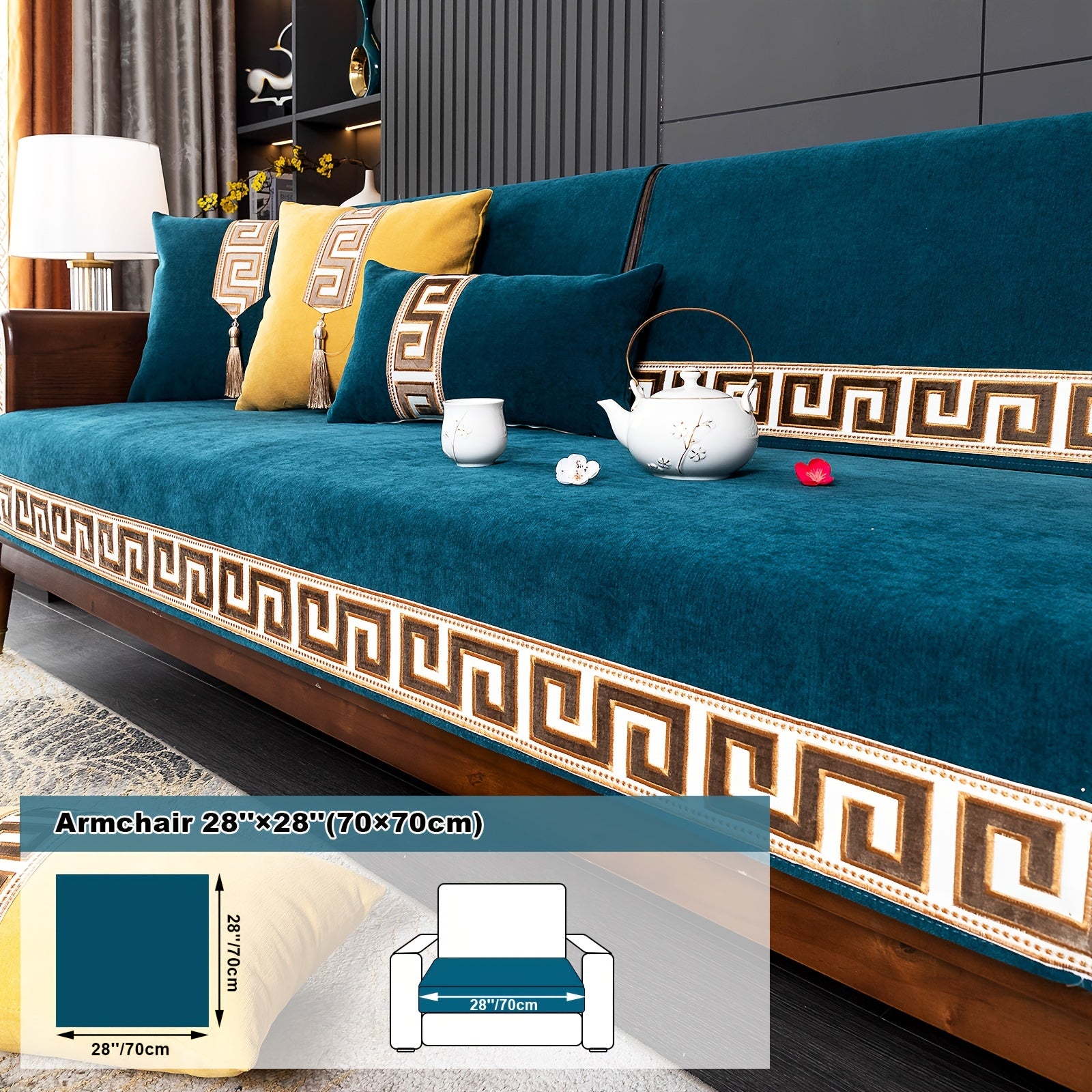 European Light Luxury Sofa Cover Cushion Nordic Snowy Design